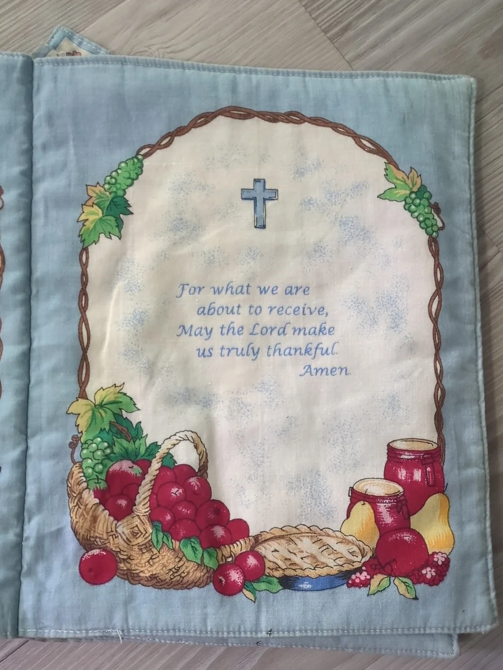 Vintage Soft Fabric Children's Prayer Book Cloth Quiet Book Baby Nursery Christi